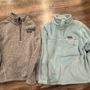 Medium Patagonia Kids' Gray and Blue Fleece